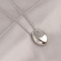 Titanium Steel Oval Pendant Necklace For Women Light Luxury Minority - Silver - electronic accessories