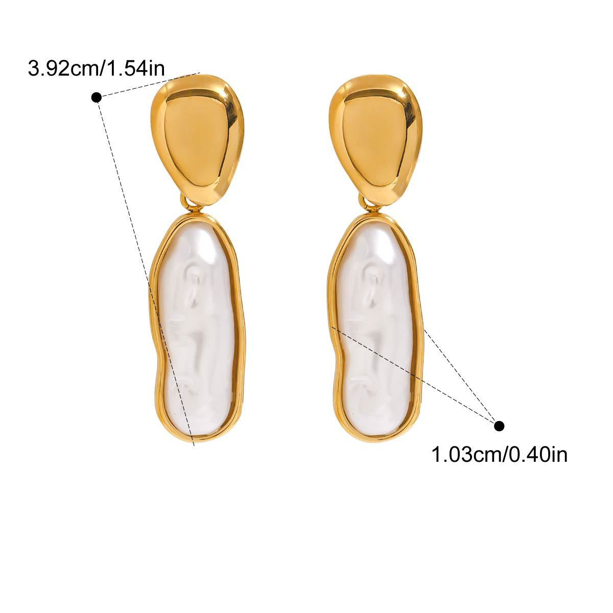 Titanium Steel Pearl Stud Earrings Light Luxury - Gold - electronic accessories