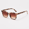 Trendy Small Square Frame Sunglasses - leopard brown / show as picture