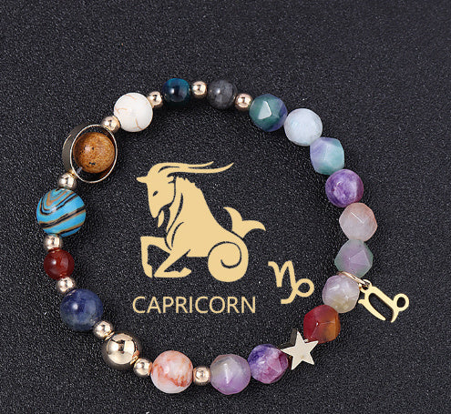 Twelve Constellation Bracelet Natural Stone Cut Color - Capricorne - electronic accessories