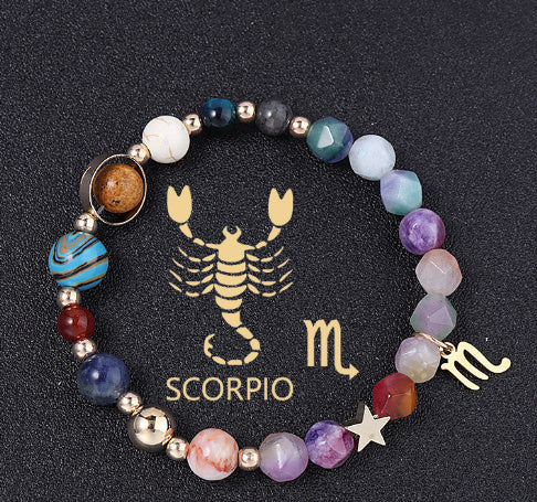 Twelve Constellation Bracelet Natural Stone Cut Color - Scorpio - electronic accessories