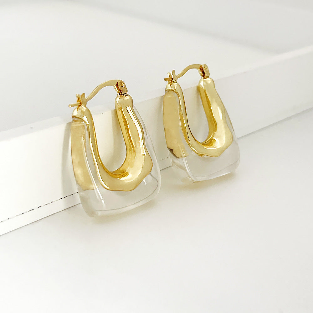 U-shaped Earrings For Women - Transparent - electronic accessories