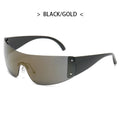 Unique Irregular Hip Hop Sunglasses For Women - 2-Black-Gold / As Picture