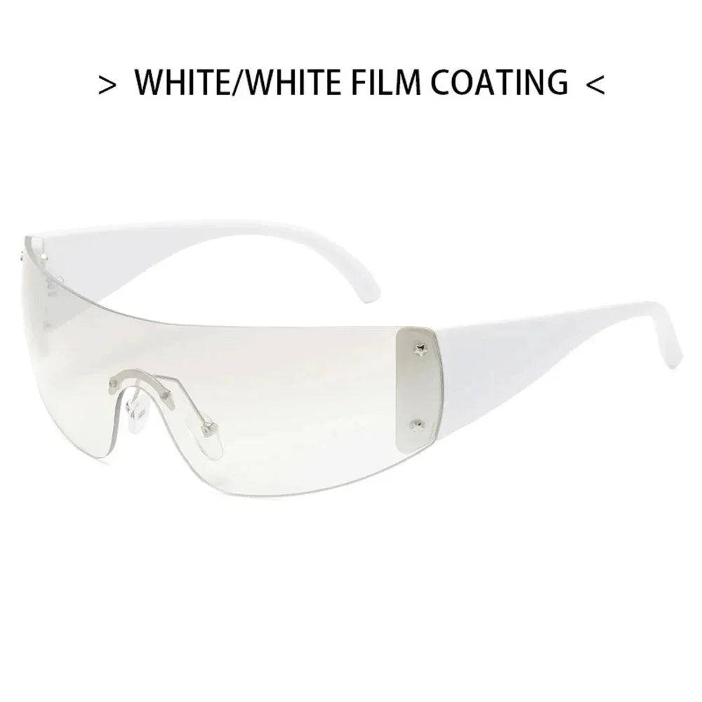 Unique Irregular Hip Hop Sunglasses For Women - 3-White-White / As Picture