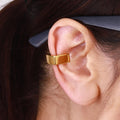 Unique Sterling Stainless Steel Glossy Square Ear Cuff