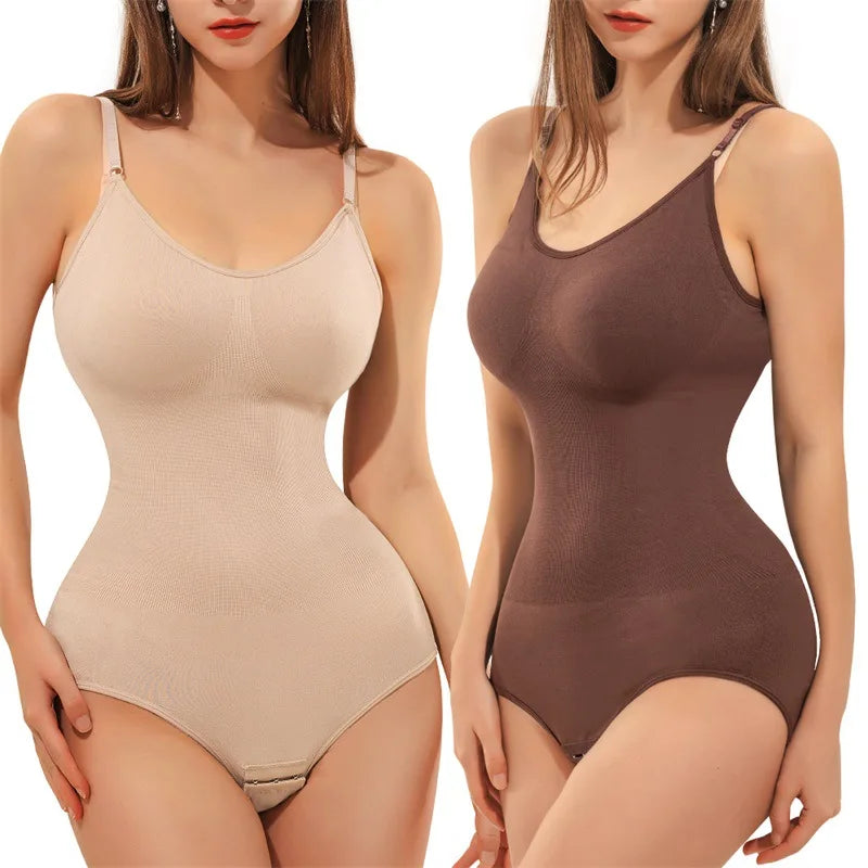 V Neck Spaghetti Strap Bodysuit Compression Body Suits