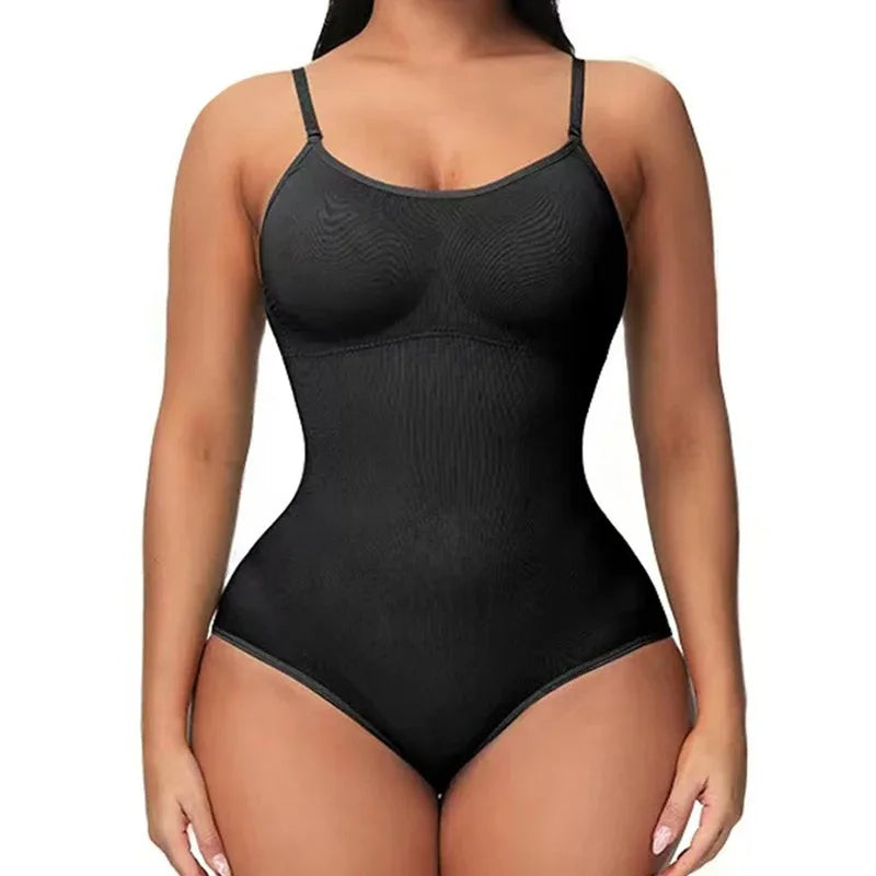 V Neck Spaghetti Strap Bodysuit Compression Body Suits