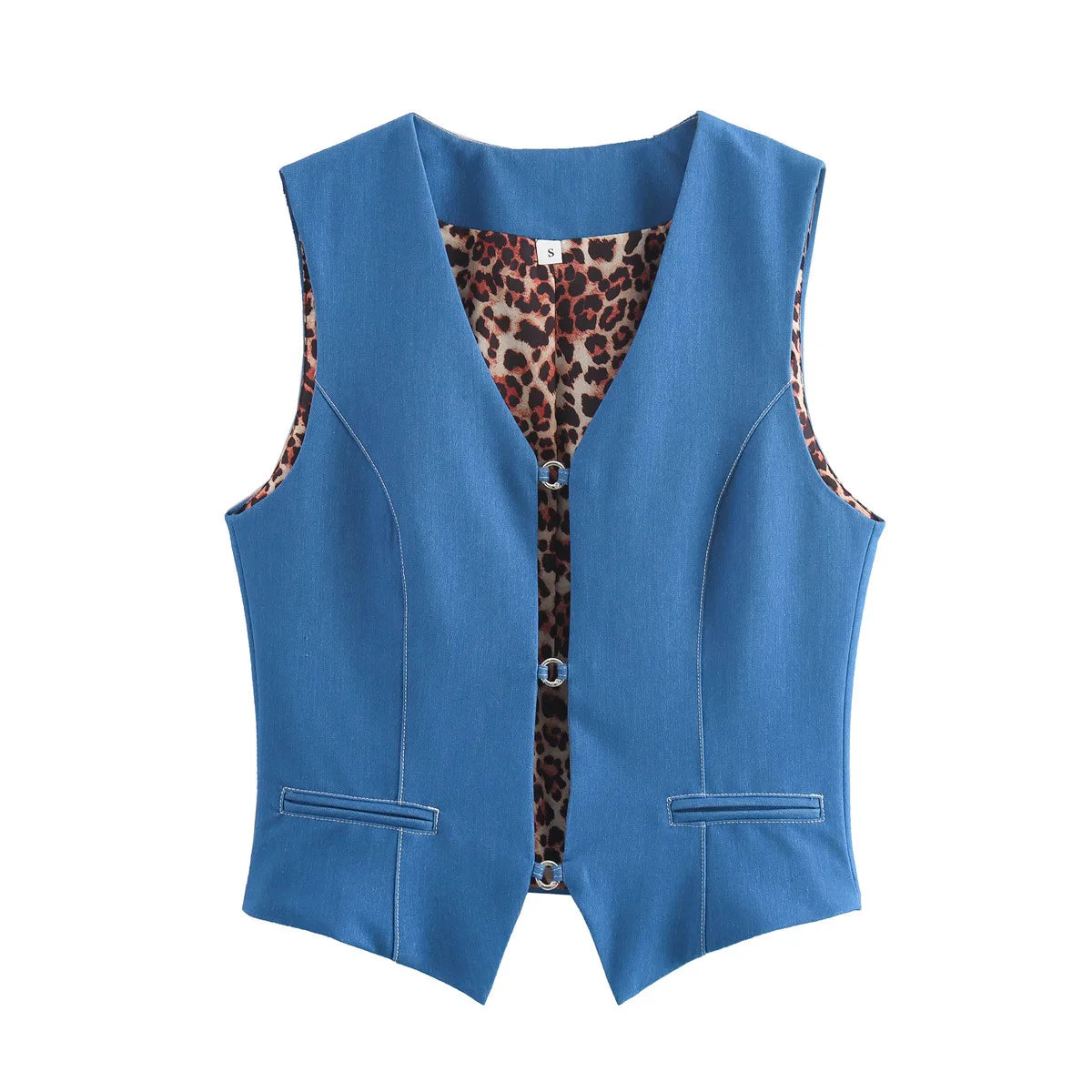 Vest Top For Women Sleeveless V Neck - Deep Blue / L