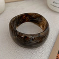 Vintage Chunky Coffee Thick Resin Acrylic Smudging Bangles - 2657 Brown