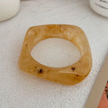 Vintage Chunky Coffee Thick Resin Acrylic Smudging Bangles - S173 Khaki