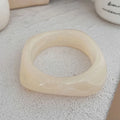 Vintage Chunky Coffee Thick Resin Acrylic Smudging Bangles - S173 White
