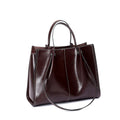 Vintage Genuine Leather Large Shoulder Tote Bag - Coffee