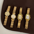 Vintage Gold Watch for Women Stainless Steel Strap