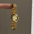 Vintage Gold Watch for Women Stainless Steel Strap