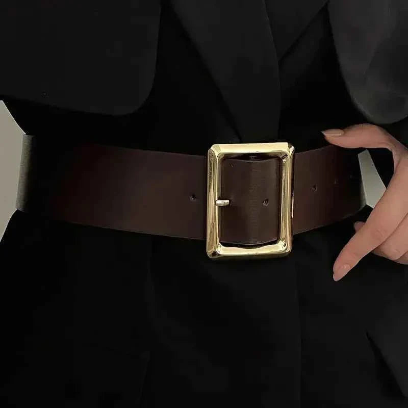Vintage Large Buckle Fashionable Women's Wide Belt