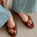 Vintage Line Flat Sandals - brown / 38