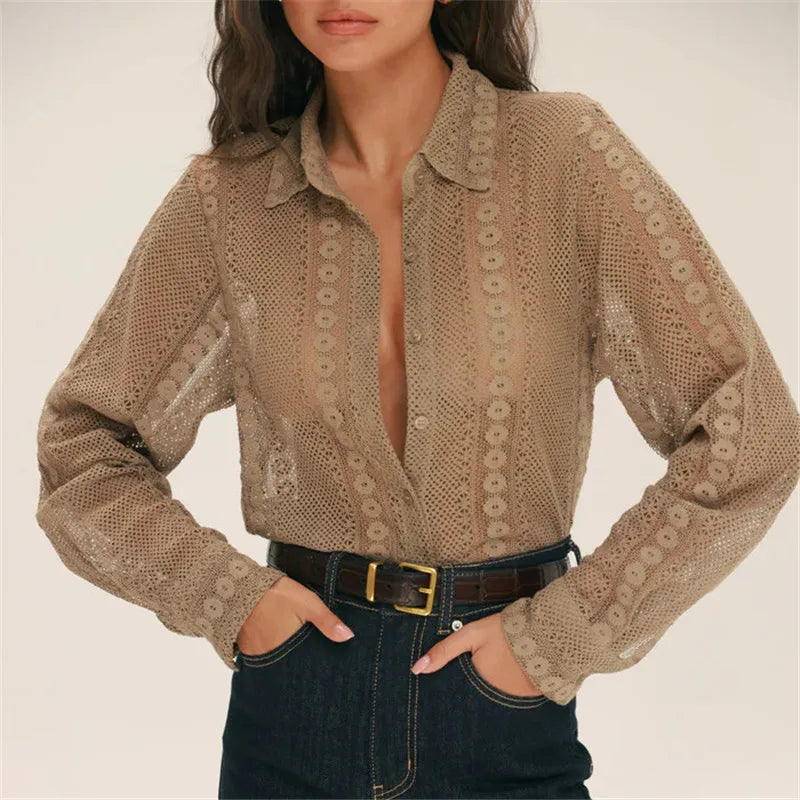 Vintage Long Sleeve Blouse Women - C / M