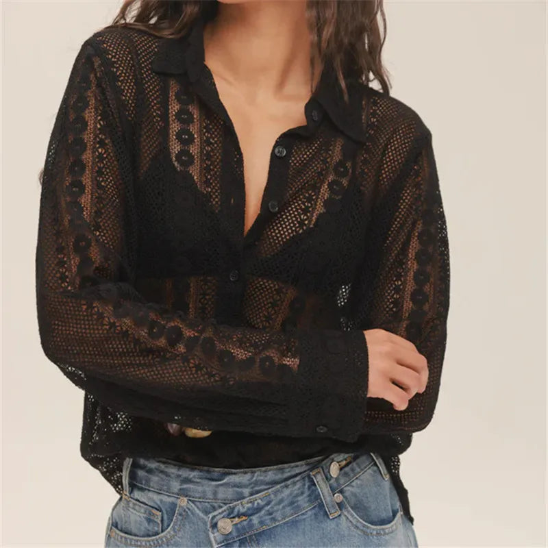 Vintage Long Sleeve Blouse Women - E / M