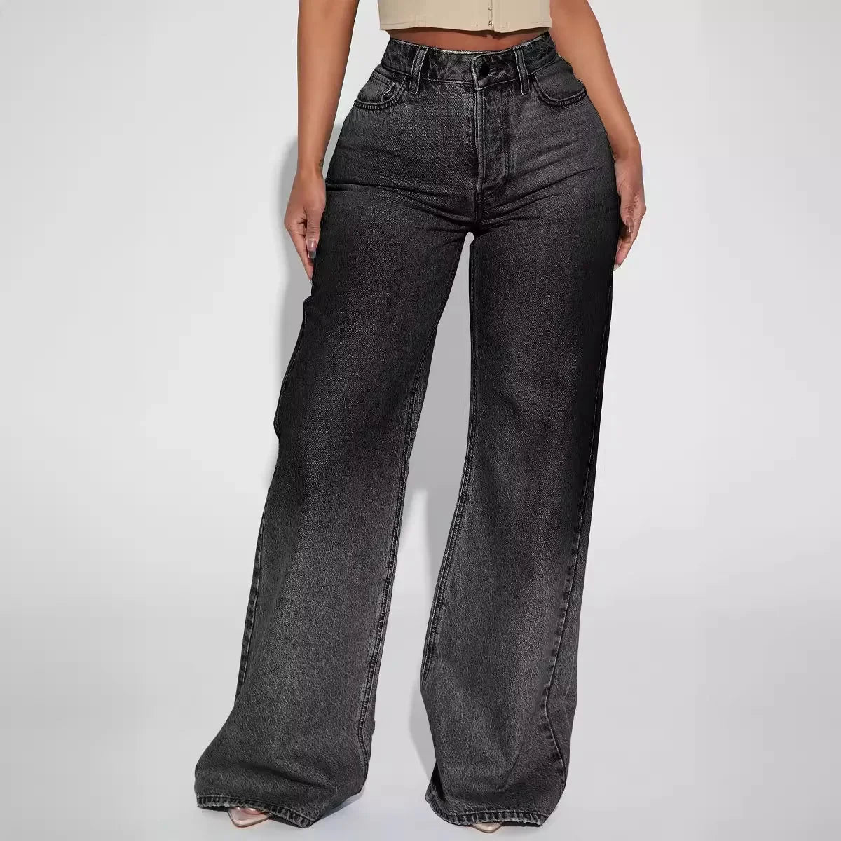 Vintage Loose-Fit Non-Stretch Wide-Leg Women’s Jeans