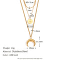 Vintage Necklace Stainless Steel Gold Moon Eight Awn Star Bracelet - electronic accessories