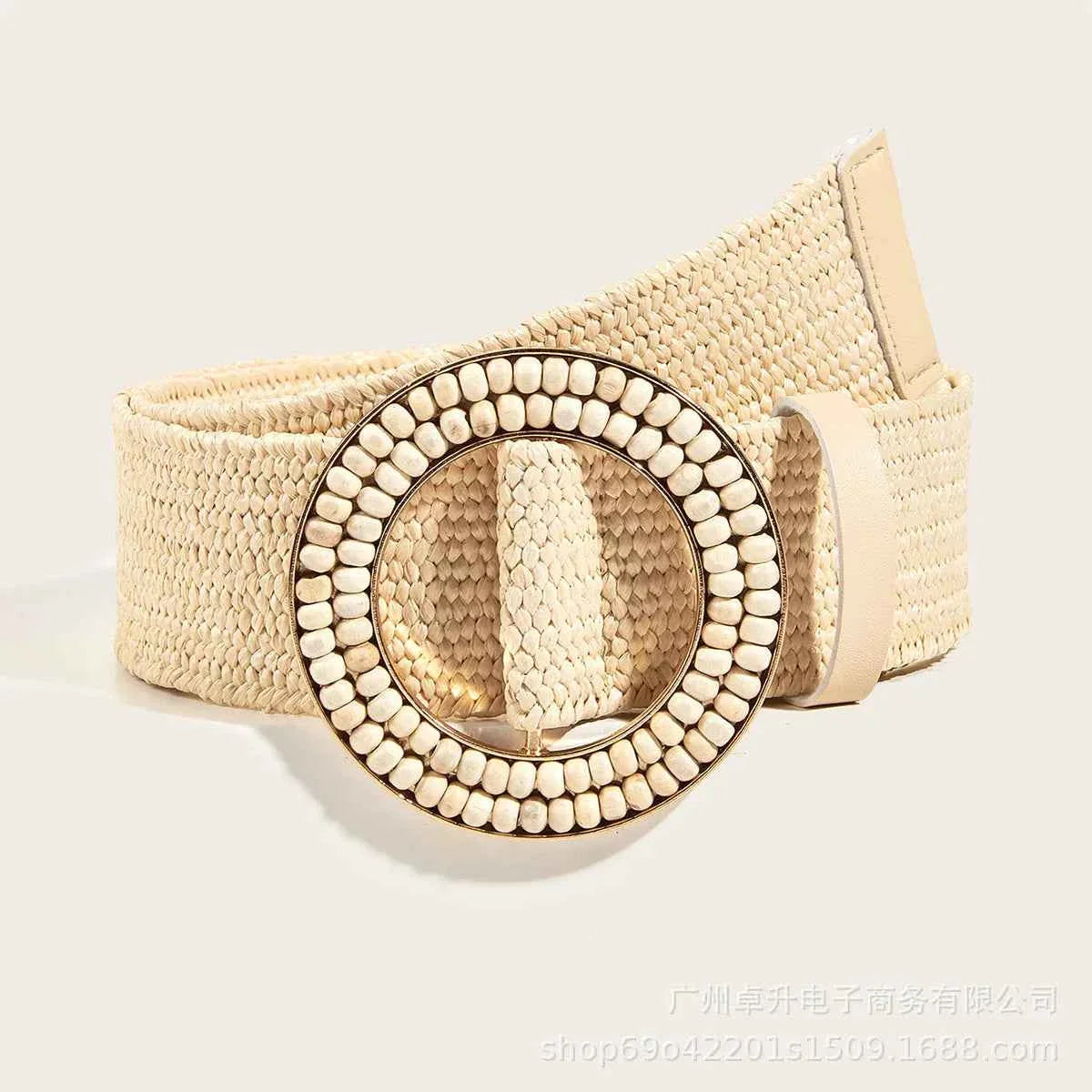 Vintage PP Grass Woven Belt for Women