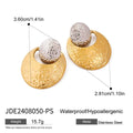 Vintage Two Tone Oval Discs Earrings