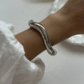 Vintage Wide Cuff Bangles - 2267 Silver