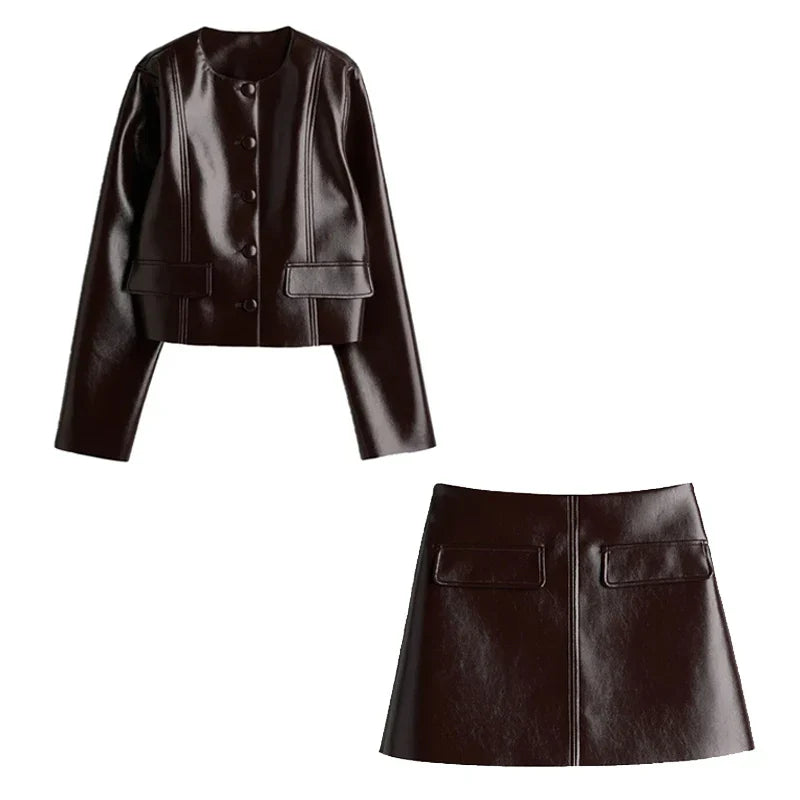 Vintage Women Leather Sets - suit 2 / M