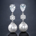 Water Drop Zircon Earrings - White - electronic accessories