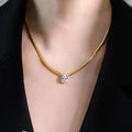 Water Drop Zircon Snake Bone Necklace Clavicle Chain - AL160 - electronic accessories