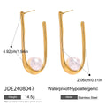 Waterproof Minimalist Imitation Pearls Stainless Steel Earrings