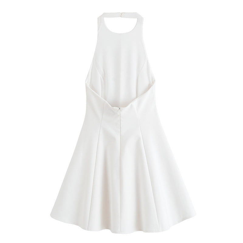 Wave Decoration Hanging Collar Dress - Other