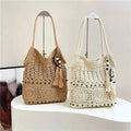 Weave Handbag Large Capacity Shoulder Bag Hollow out Tote Bag