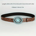 Western Belt Brown Embossed PU leather