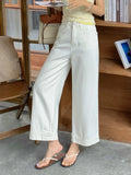 White High Waist Ankle-length Jeans Women Vintage Loose Straight Denim