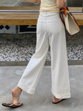 White High Waist Ankle-length Jeans Women Vintage Loose Straight Denim