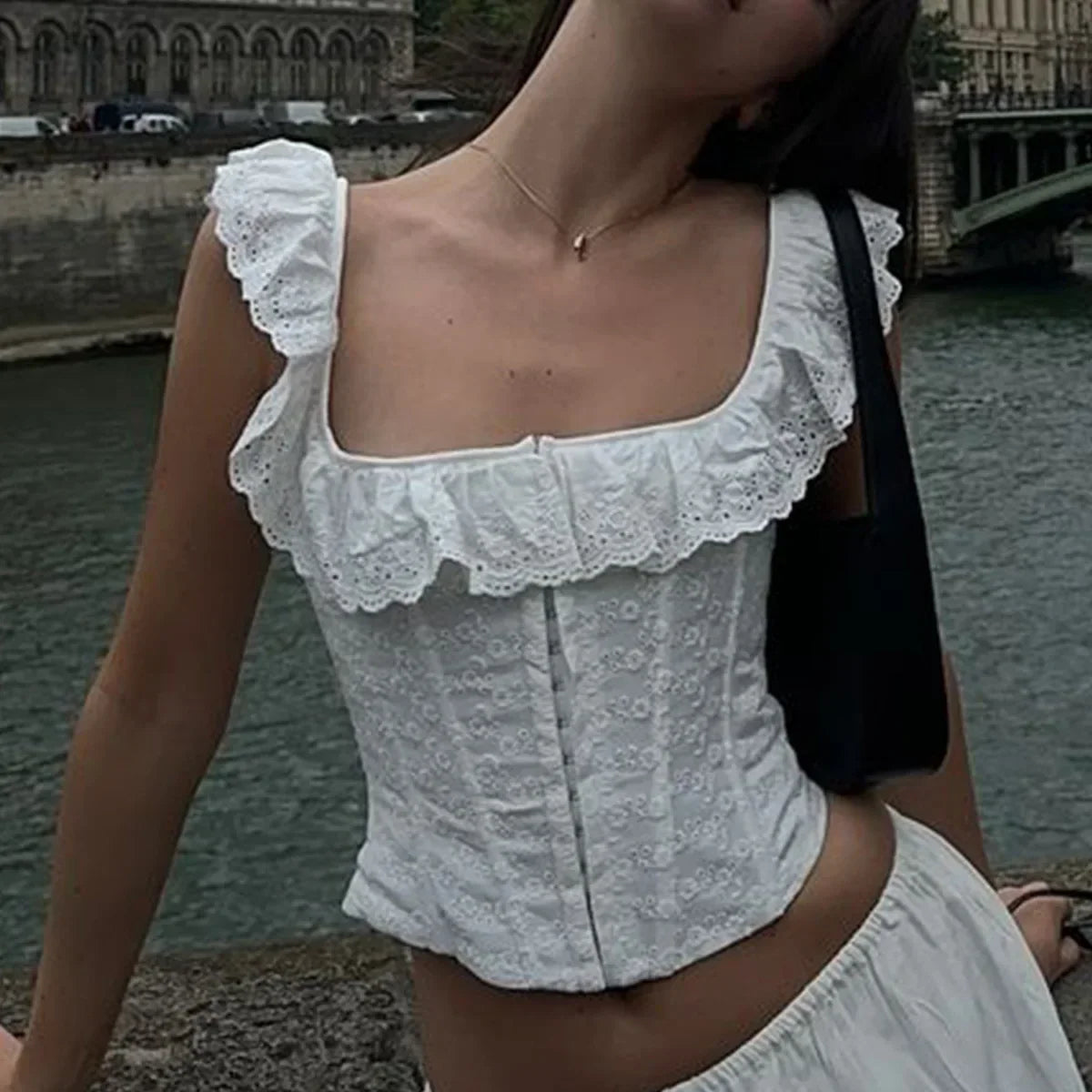 White Summer Corset Crop - Other