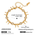 White Zircon Heart Hollow Bracelet Stainless Steel Waterproof - JDB0203004