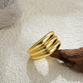 Wide-brimmed Double Layer Simple Textured Women’s Ring - T3022 / No 6 - electronic accessories