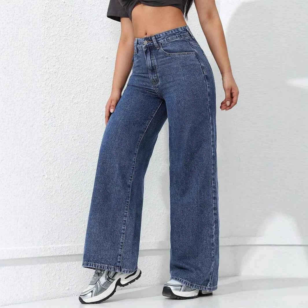 Wide Leg Pants Jeans Women Vintage Denims High Waist