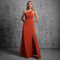 Wine Red Elegant Slim Fit Dress - Other