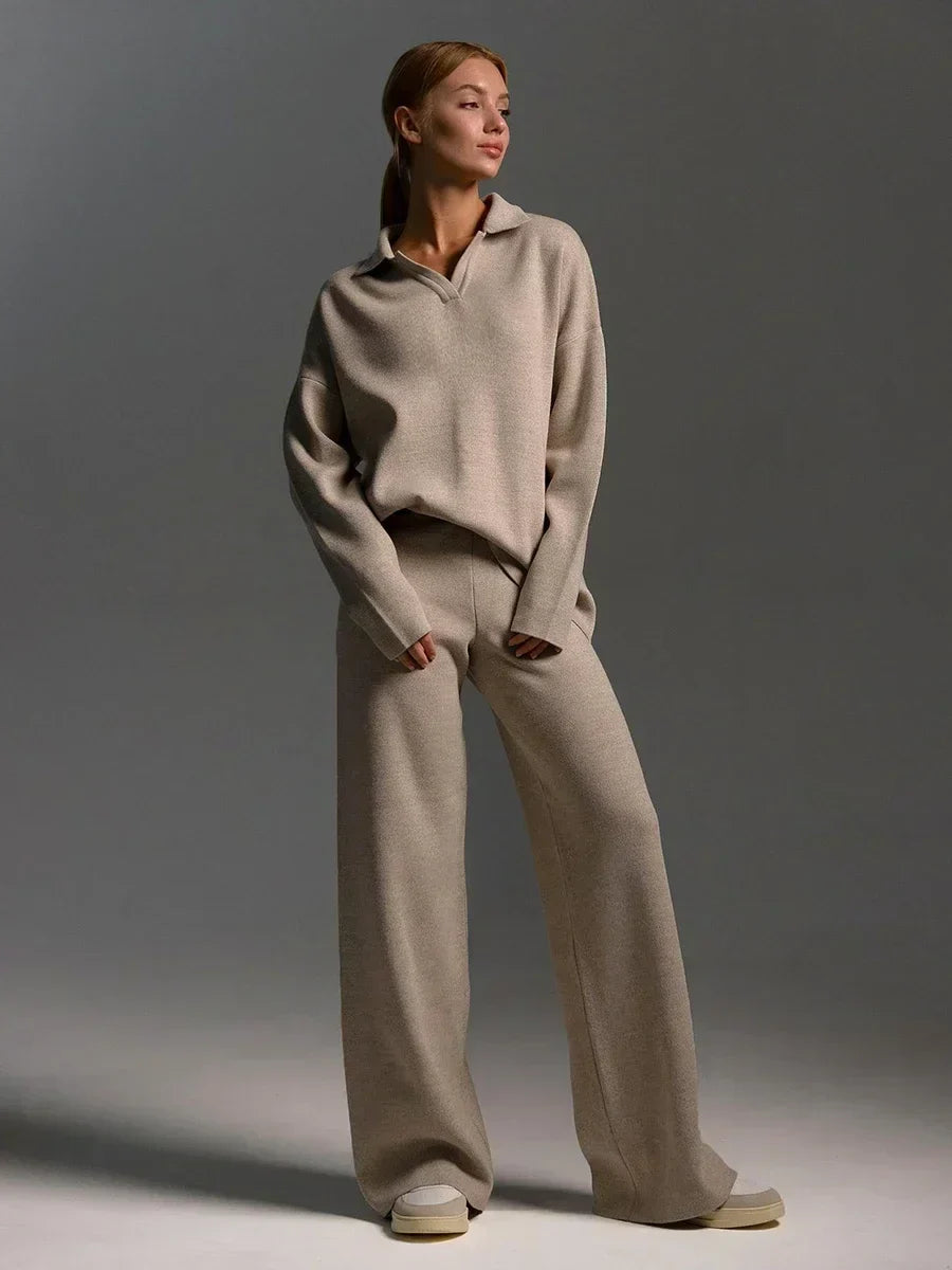 Winter Thick Women Knitted Suits Soft 2 Pieces Sets - Other