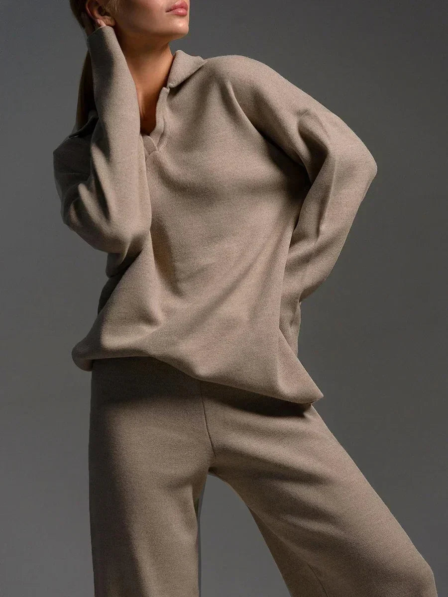 Winter Thick Women Knitted Suits Soft 2 Pieces Sets - Other