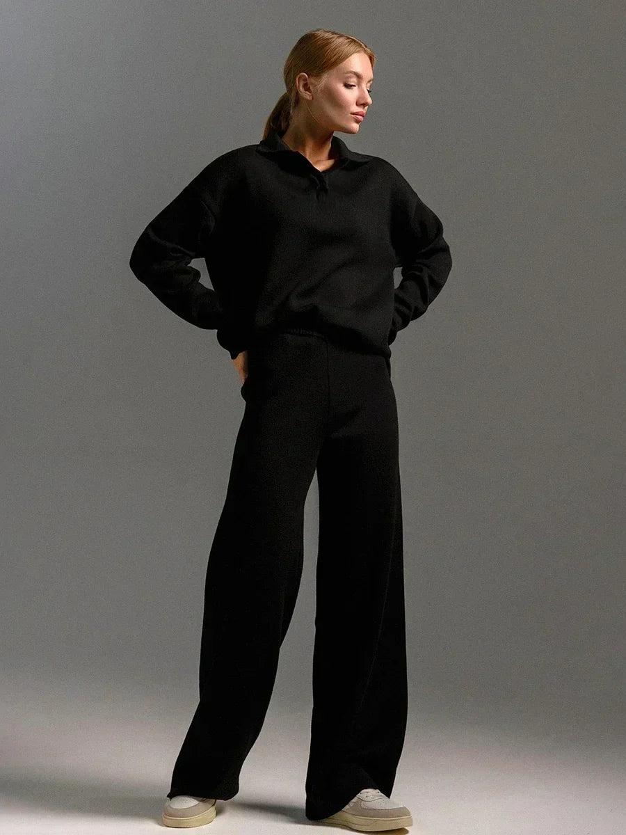 Winter Thick Women Knitted Suits Soft 2 Pieces Sets - Other