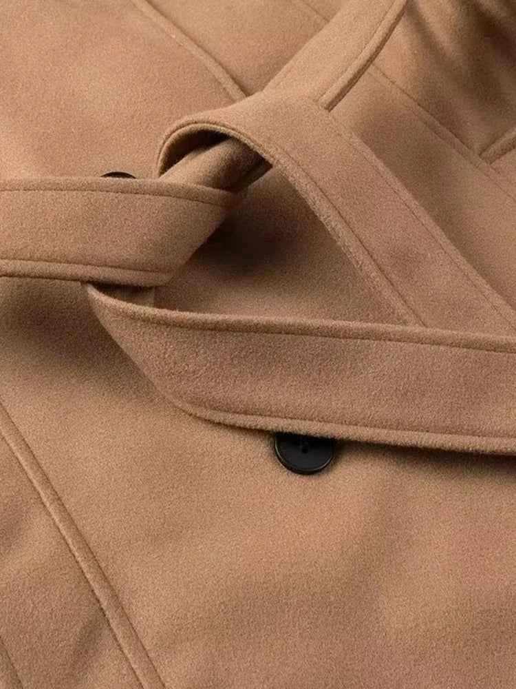 With Belt Khaki Double Breasted Trench Vintage