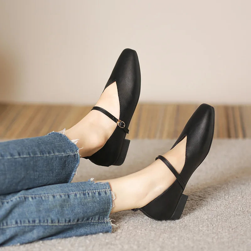 Woman Casual Square Toe Low Soft Soled Shoes