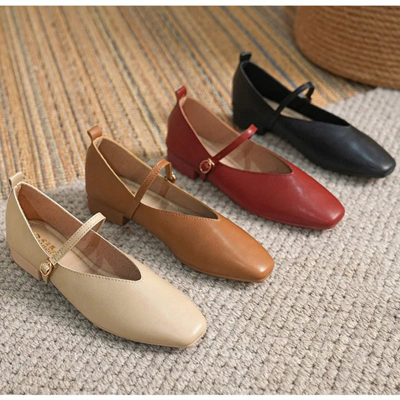 Woman Casual Square Toe Low Soft Soled Shoes