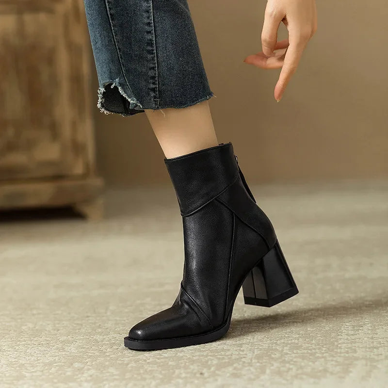 Woman Chunky Ankle Boots Women - Black / 38