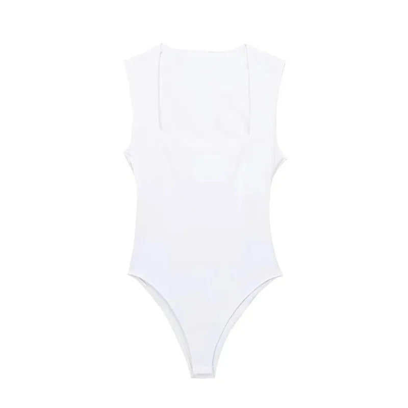 Woman Sleeveless Bodysuit Square Neck - Other