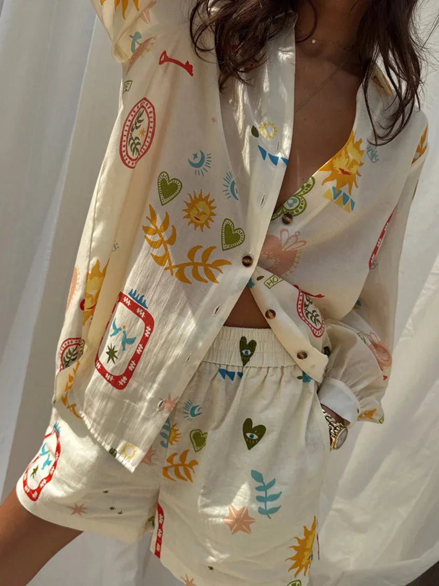 Women 2 Piece Outfits Floral Print Summer Beachwear